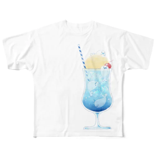 あざらしクリームソーダ・空 All-Over Print T-Shirt