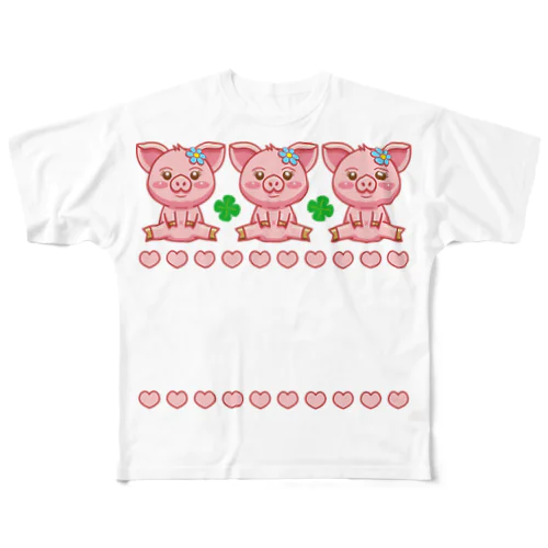 ぶーぶーブタちゃん All-Over Print T-Shirt