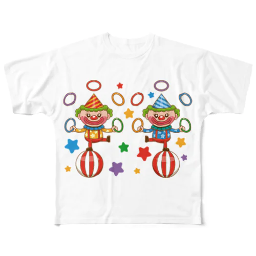 玉乗りピエロさん All-Over Print T-Shirt