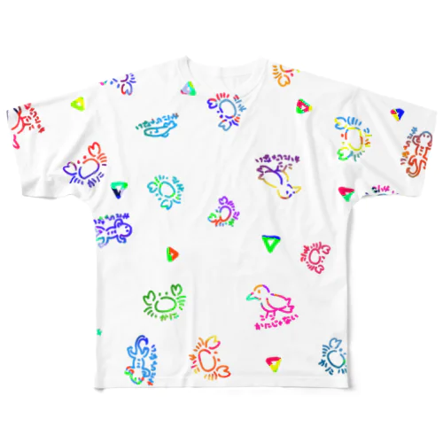 かになのかかにじゃないのか All-Over Print T-Shirt