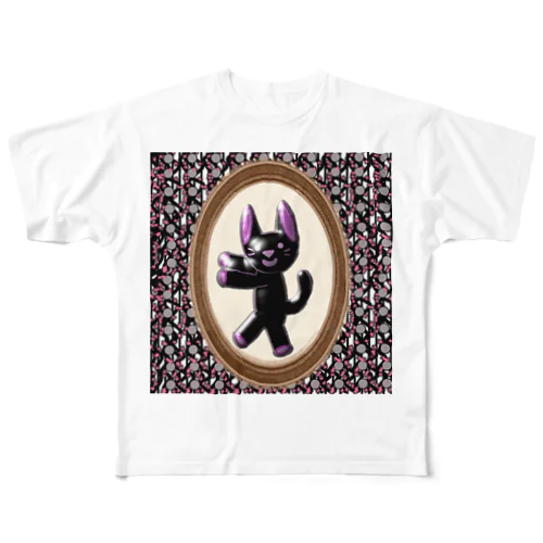 黒猫のダンス フルグラフィックTシャツ