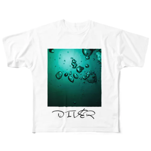 DIVER (green) フルグラフィックTシャツ