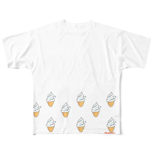 ソフトクリーム9個 フルグラフィックTシャツ