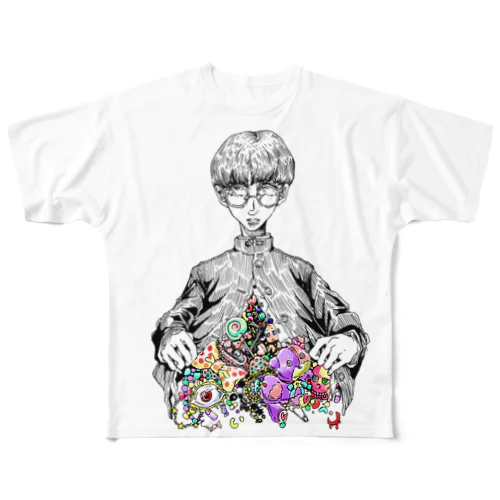 学ランの中に原宿優等生 All-Over Print T-Shirt