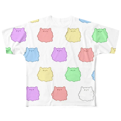 毛玉パターン　カラフル All-Over Print T-Shirt