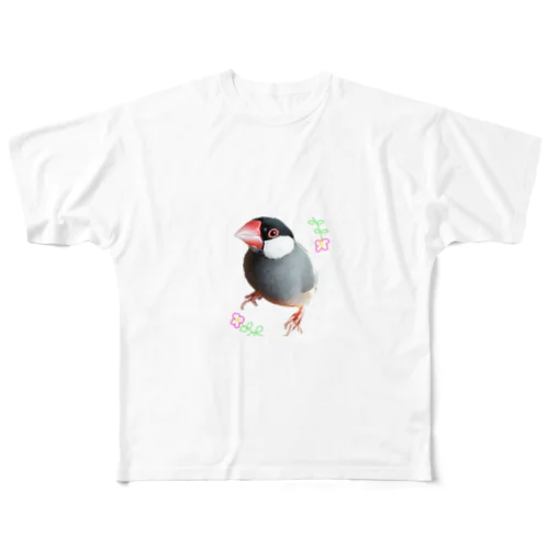 FLOWER文鳥さん フルグラフィックTシャツ