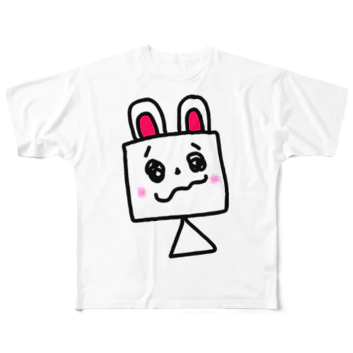 涙をこらえて フルグラフィックTシャツ