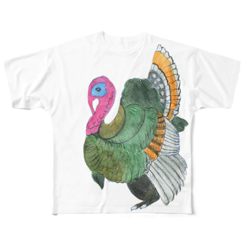 七面鳥「ラッキー王」 フルグラフィックTシャツ