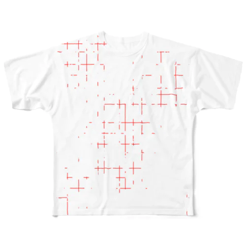 赤格子 T フルグラフィックTシャツ