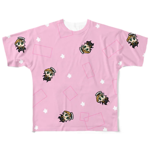 HAPPY PINK フルグラフィックTシャツ