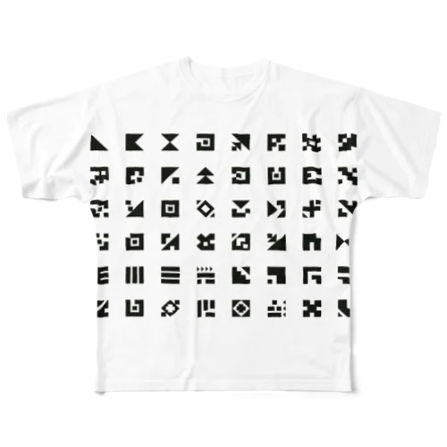 整列Aligned letters フルグラフィックTシャツ