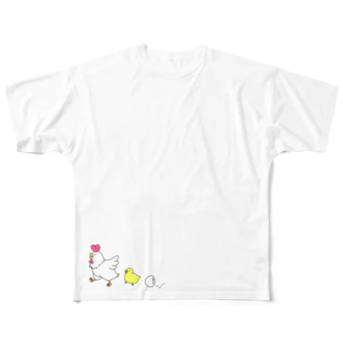 コケタマピヨ フルグラフィックTシャツ