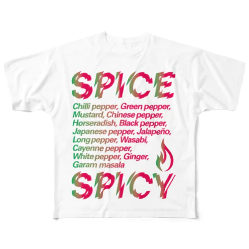 SPICE SPICY（Chili） All-Over Print T-Shirt