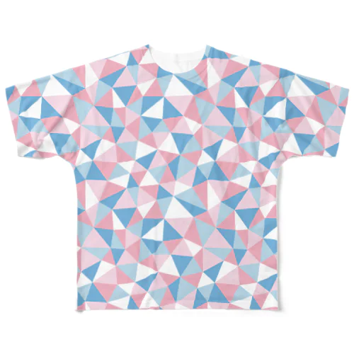 ロマンスカラーのポリゴン柄 All-Over Print T-Shirt