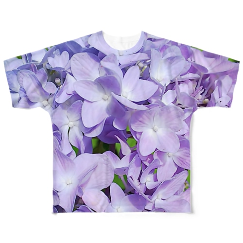 パステルパープルな紫陽花 All-Over Print T-Shirt