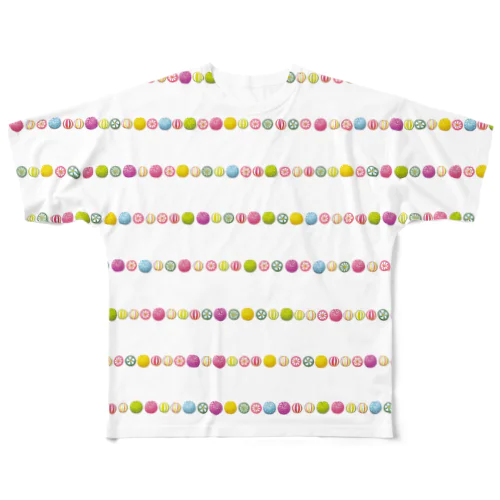 あめ玉ボーダー All-Over Print T-Shirt