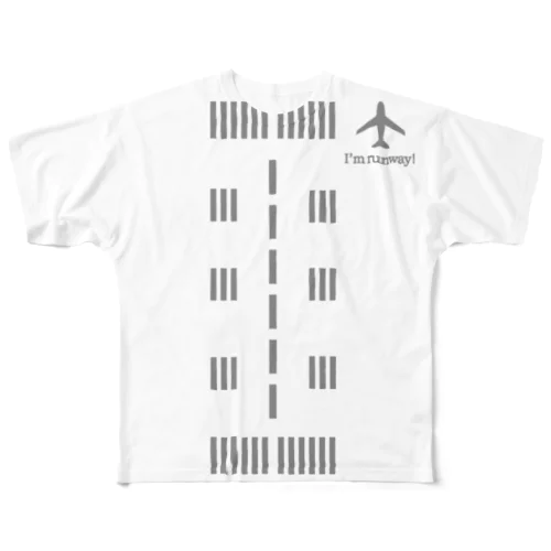 滑走路Tシャツグレー All-Over Print T-Shirt