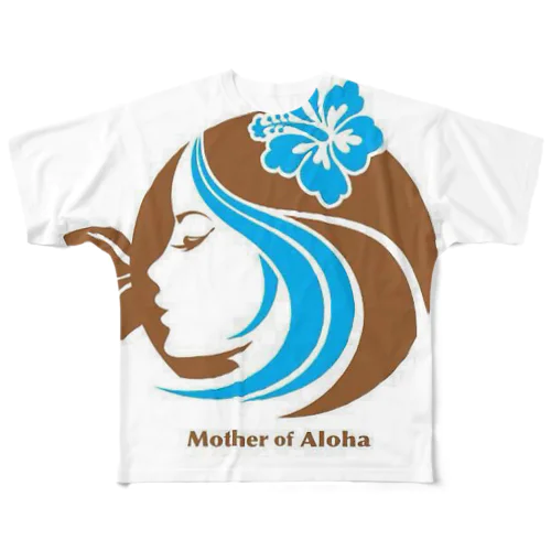 Mother of Aloha    wahine blue フルグラフィックTシャツ