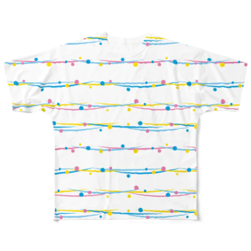 ヨーヨー水風船っぽい模様 白 All-Over Print T-Shirt