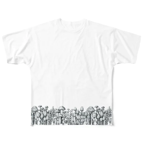 裾キノコ All-Over Print T-Shirt