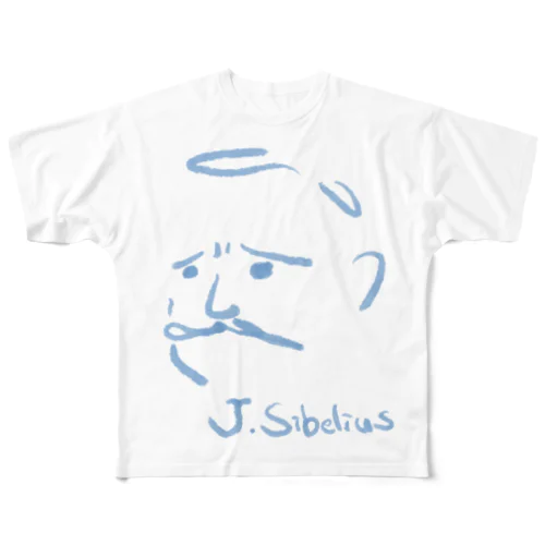 シベリウス　J.Sibelius All-Over Print T-Shirt