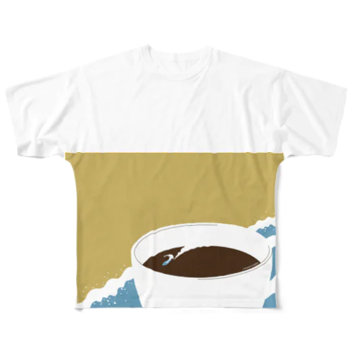 海とコーヒー フルグラフィックTシャツ