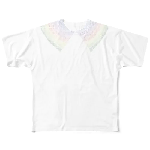 collar- rainbow- フルグラフィックTシャツ