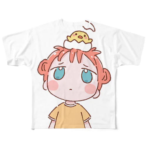 ひよこうまれた フルグラフィックTシャツ