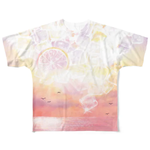 ピンクレモネードの夕日 All-Over Print T-Shirt