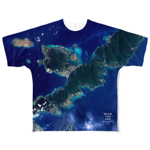 沖縄県 国頭郡 フルグラフィックTシャツ