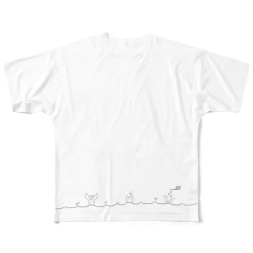 にょきにょきうさぎとくま All-Over Print T-Shirt