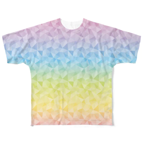 グラデーションクリスタルTシャツ レインボー All-Over Print T-Shirt