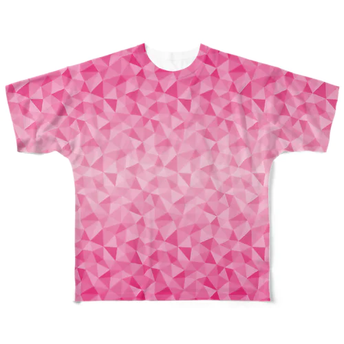 グラデーションクリスタルTシャツ ピンク All-Over Print T-Shirt