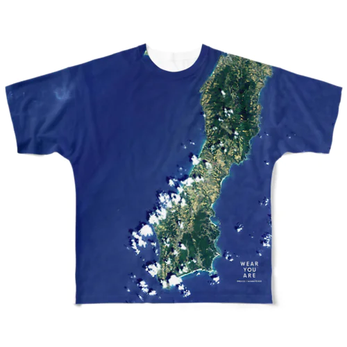 鹿児島県 熊毛郡 フルグラフィックTシャツ