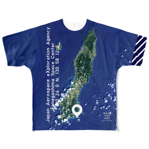 鹿児島県 熊毛郡 フルグラフィックTシャツ