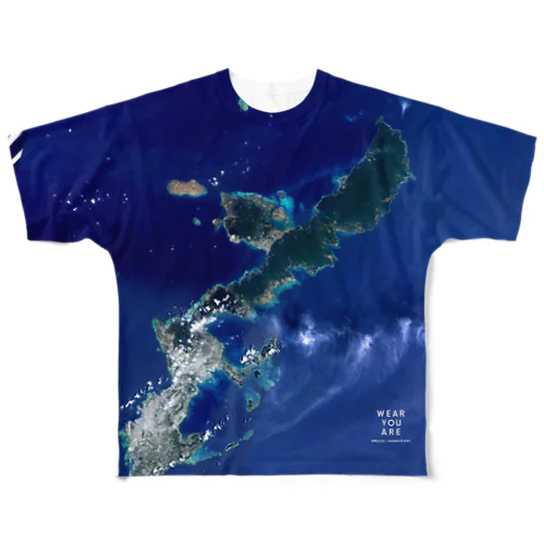 沖縄県 国頭郡 フルグラフィックTシャツ