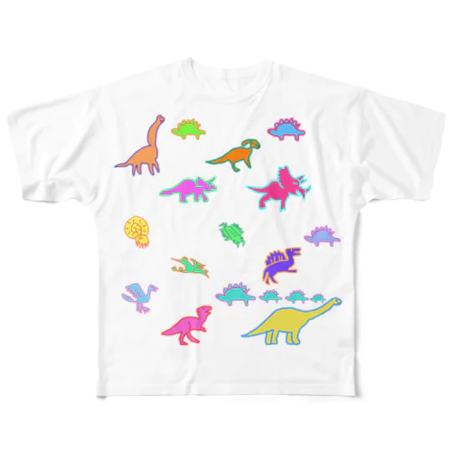 恐竜と古代生物のパラダイス All-Over Print T-Shirt