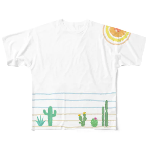 サボテンに太陽はよく似合う フルグラフィックTシャツ