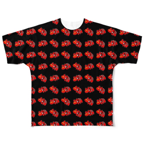 赤べこ(黒) All-Over Print T-Shirt