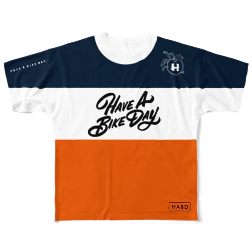 HABDmoto(Navy/Orange) フルグラフィックTシャツ