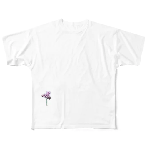 ピンク花 フルグラフィックTシャツ