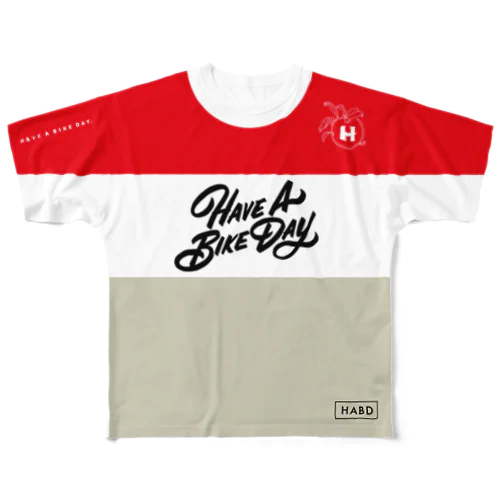 HABDmoto(Red) フルグラフィックTシャツ