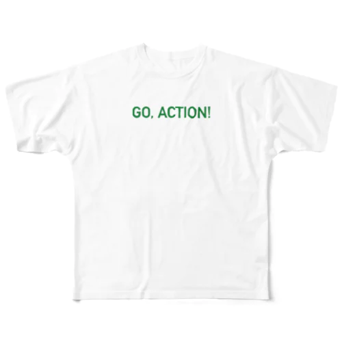 学生応援団 Tシャツ「GO, ACTION! グリーンver.」 フルグラフィックTシャツ