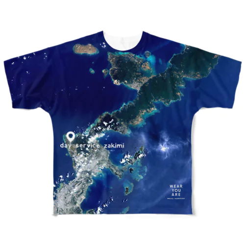 沖縄県 国頭郡 フルグラフィックTシャツ