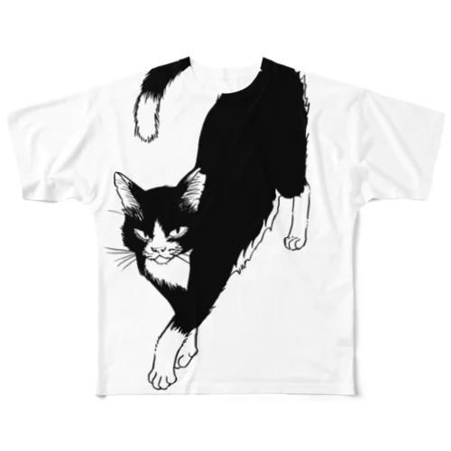 でかねこA フルグラフィックTシャツ