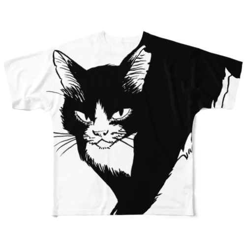 でかねこB フルグラフィックTシャツ