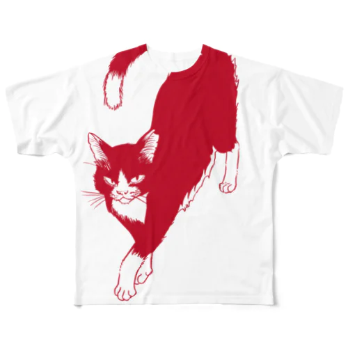 でかねこA赤 All-Over Print T-Shirt