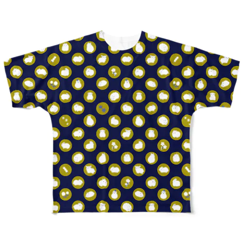 月兎のドット柄 All-Over Print T-Shirt