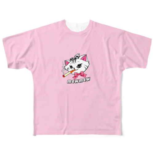 ニャンキーmewmewTシャツ フルグラフィックTシャツ