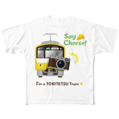 撮り鉄電車 フルグラフィックTシャツ